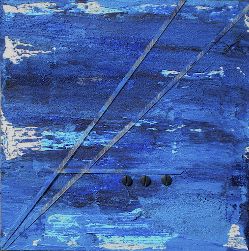 Azzurro, Collage, 30 x 30 cm