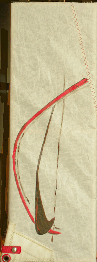 Blister, Acryl auf Dacronsegel, 30 x 90 x 8 cm