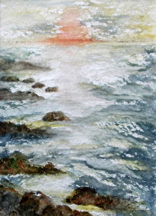 Sonnenuntergang, Aquarell 20 x 30 cm