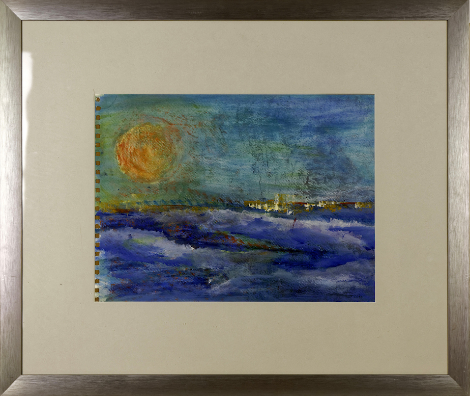 Sunset, Acryl Frottage, 50 x 60 cm i.R