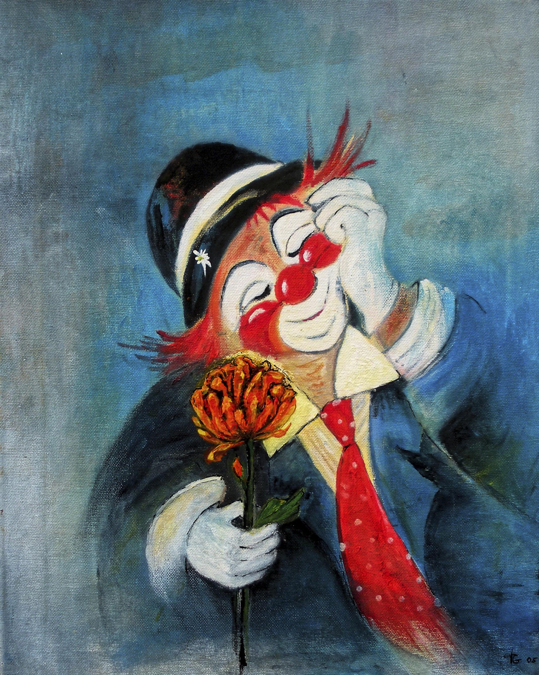 Clown, Acryl, 40 x 50 cm.