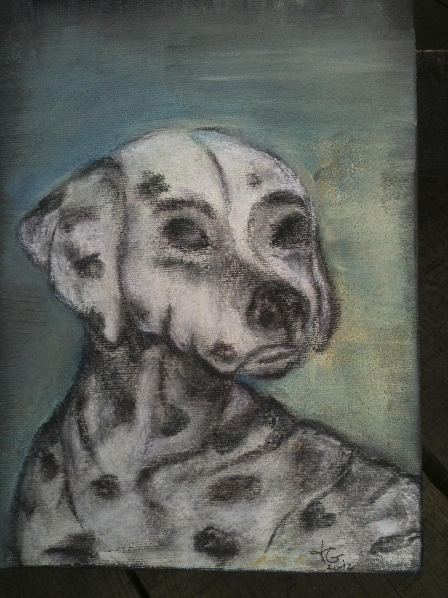 Dalmatiner, Acryl, 30 x 40 cm.