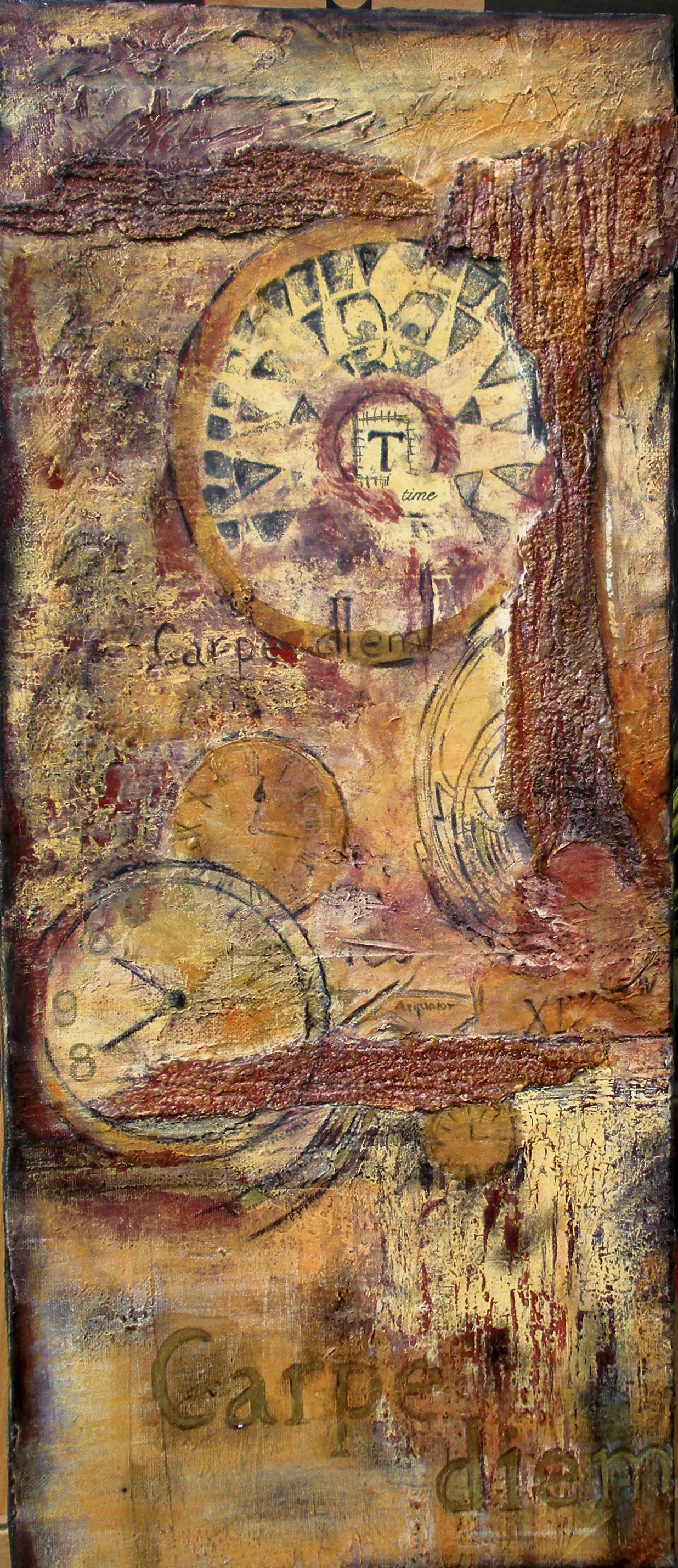 Carpe Diem, Collage, 30 x 70 cm.