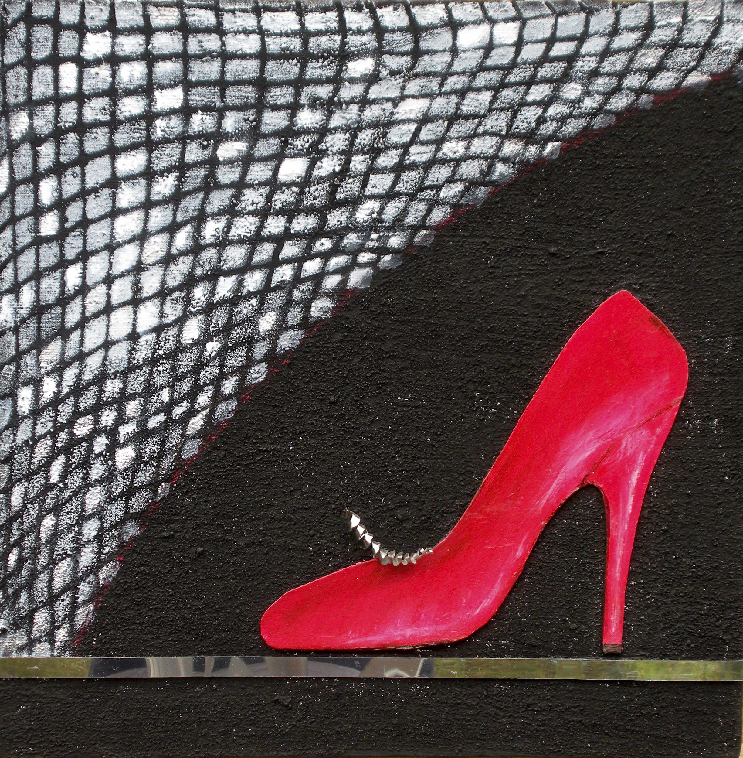Red Shoe, Objekt, 30 x 30 cm.