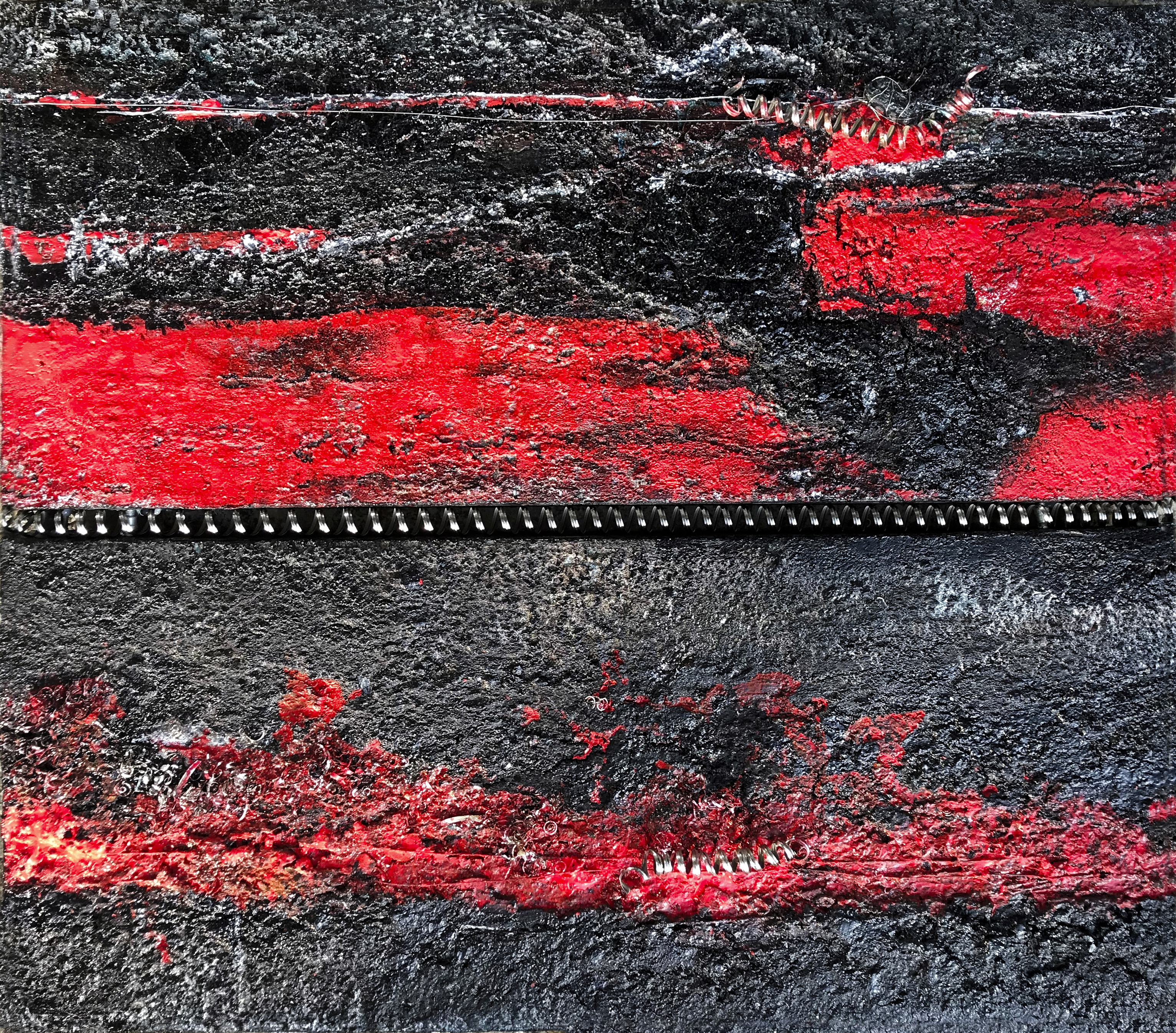 Teufelsspirale, Collage, 60 x 70 cm.